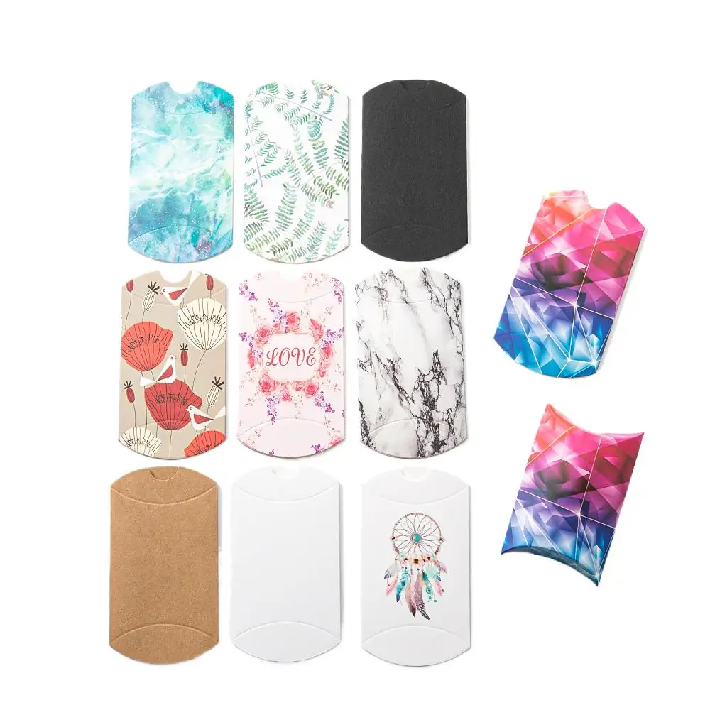 10 teile/los 2*5.5*8cm Großhandel Kissen form Boxen für Schmuck Halskette Ohrring Display Geschenk box Verpackung kleine Unternehmen liefern