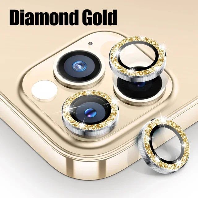 Diamond-Cut Camera Lens Protector Glass with Metal Backing