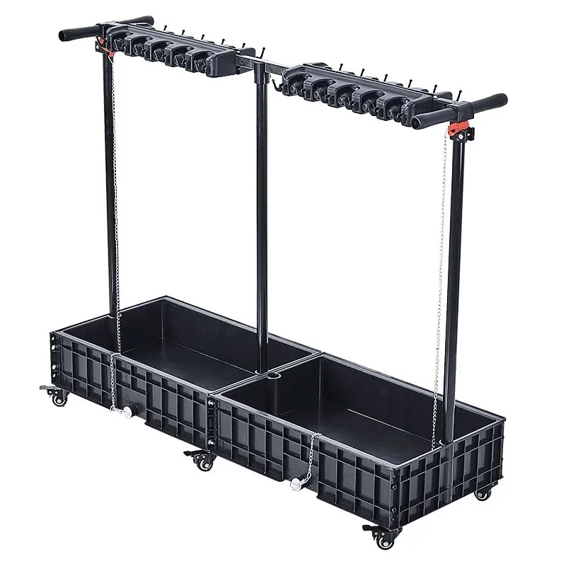 

Stainless steel mop pool movable floor standing cleaning tool storage rack household balcony bathroom
