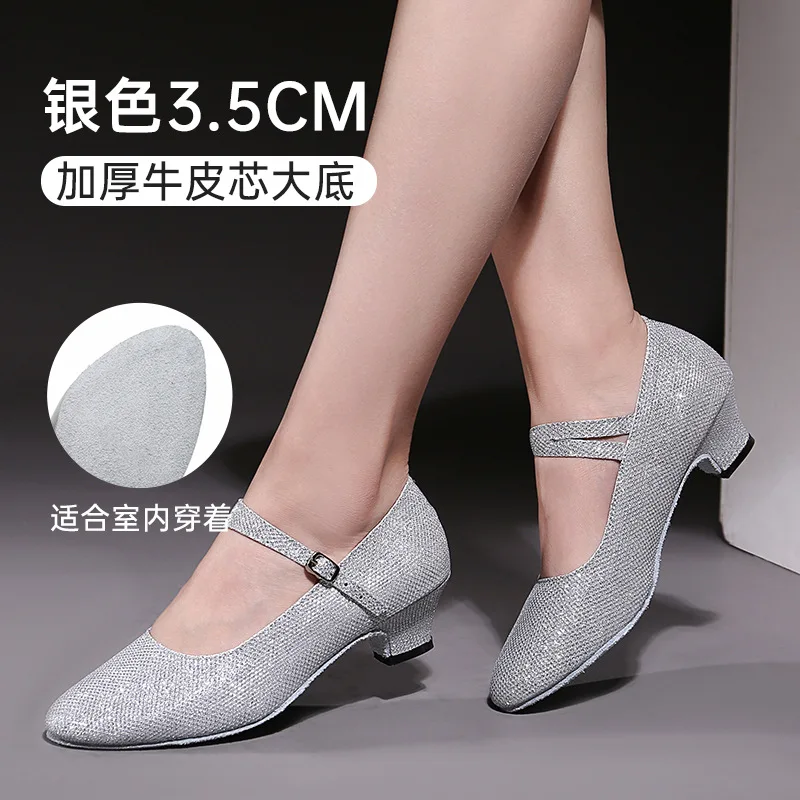 Nueva marca de zapatos de baile modernos para mujer, Salsa, Tango, 3,5/5,5 cm, suela suave, zapatos de baile de salón