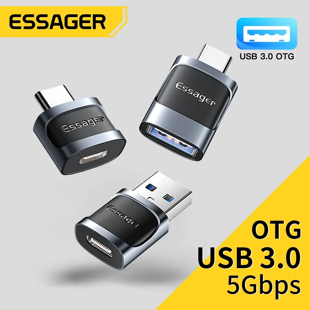 OTG Adapter Essager USB C To USB 3.0 Female Converter USB-C Male To Micro For Xiaomi 12 POCO Oneplus ipad Macbook