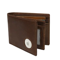Airtag Men's Wallets RFID Genuine Leather Trifold Wallets For Men With ID Window And Credit Card Holder 1