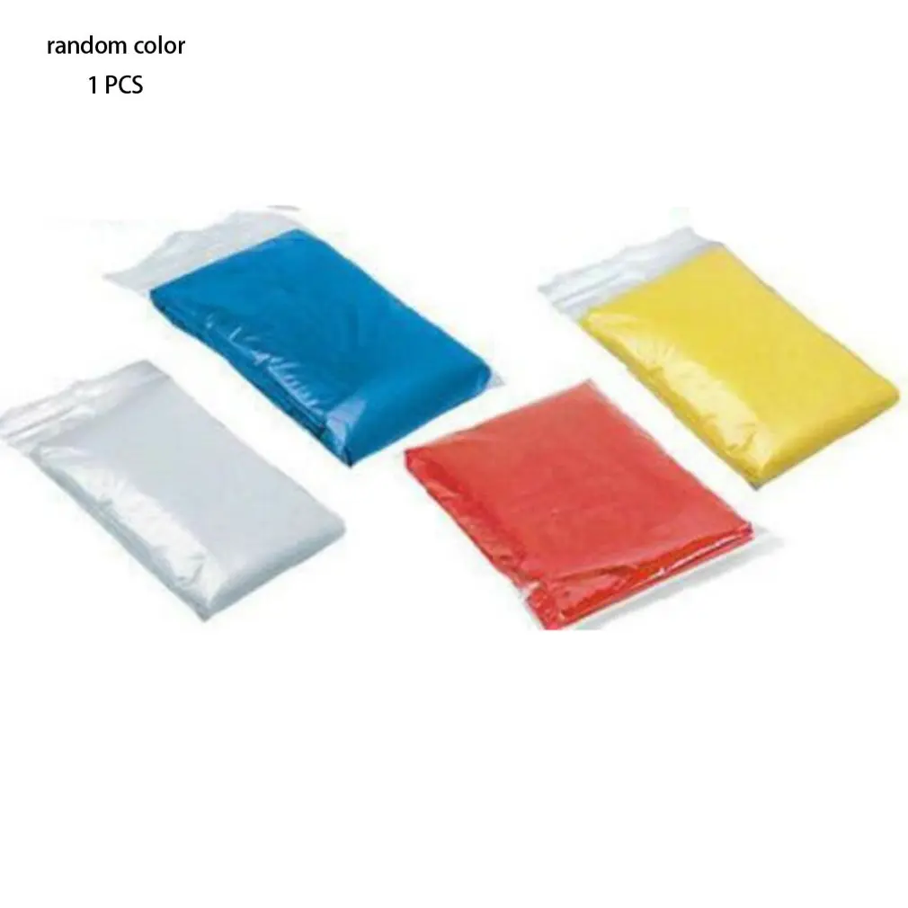 Rain Poncho Disposable Raincoat 1 Pc Disposable Raincoat Adult Raincoat Waterproof Emergency Rain Poncho Portable Outdoor Travel Camping Color Random