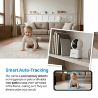 Caméra de surveillance WiFi ARCCTV 2K pour bébé, caméra de sécurité HD avec conversation bidirectionnelle, vision nocturne IR, caméra PT 360° °   Suivi automatique 4