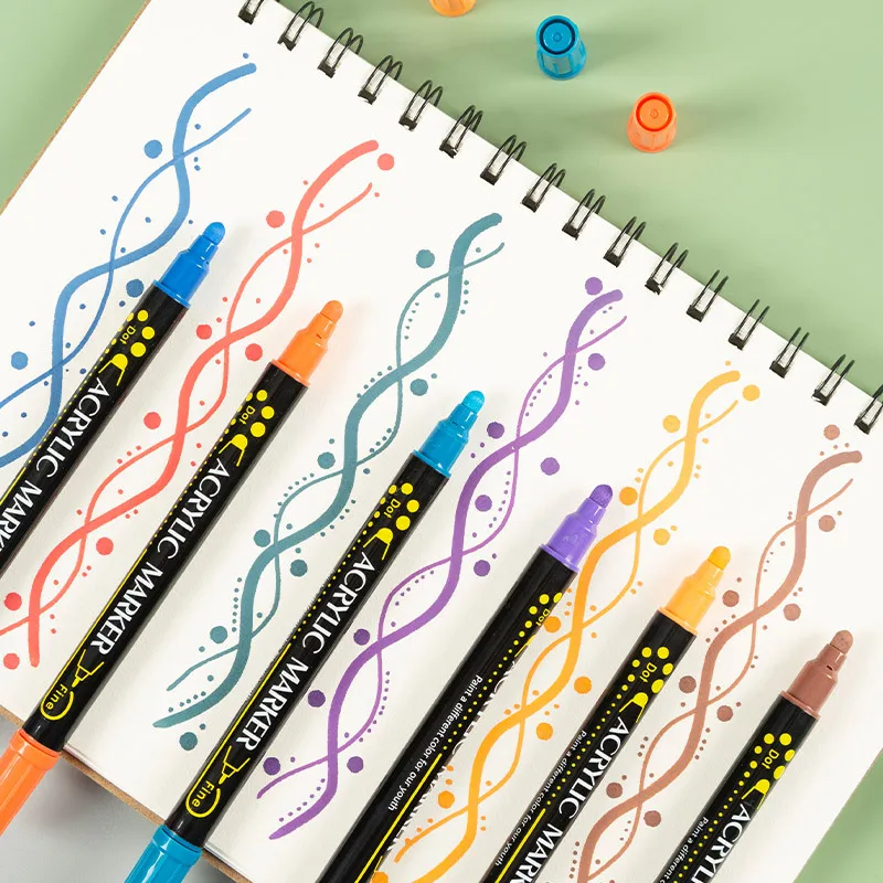 60 Colors Acrylic Paint Marker Pens, Extra Fine and Dots Tip, for
