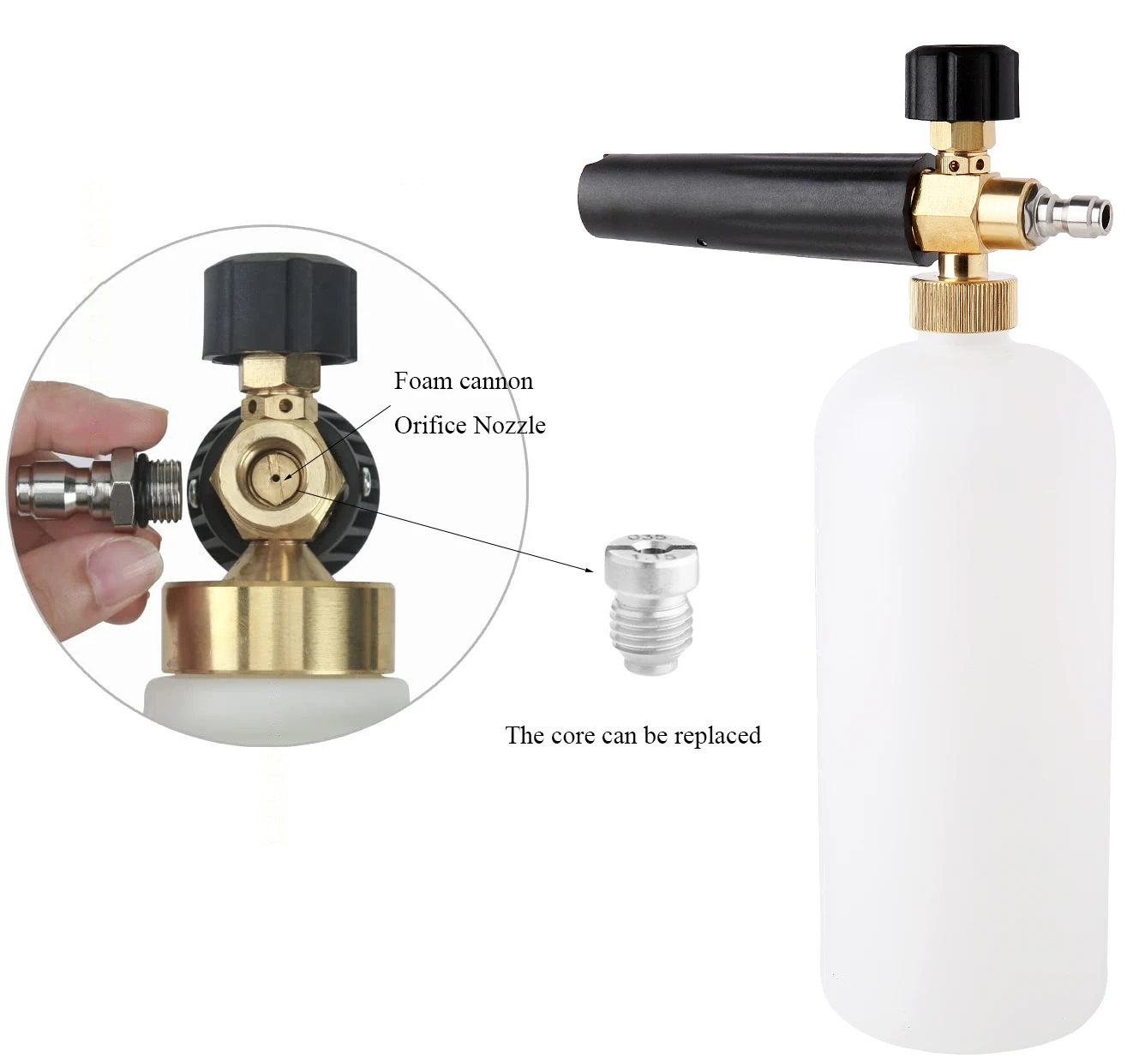 Car Wash Accessories Stainless Steel Spray Core For High Pressure Washer Foam Cannon Orifice Nozzle Spray Core Of Foam Lance 3