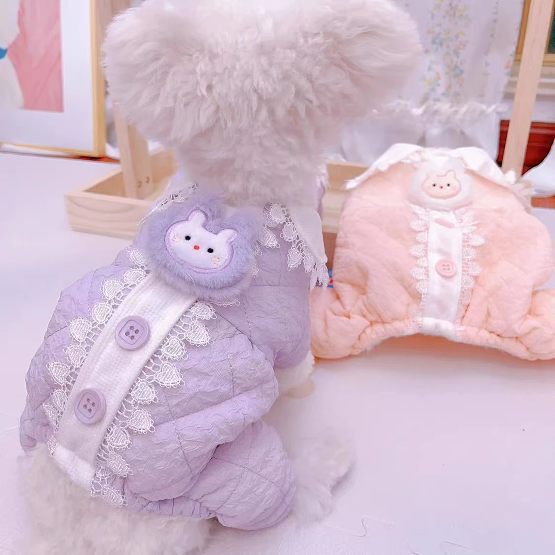 

Pet Jumpsuit Winter Autumn Warm Sweater Puppy Fashion Cartoon Clothes Cat Jacket Small Dog Cute Pajamas Chihuahua Poodle Yorkie