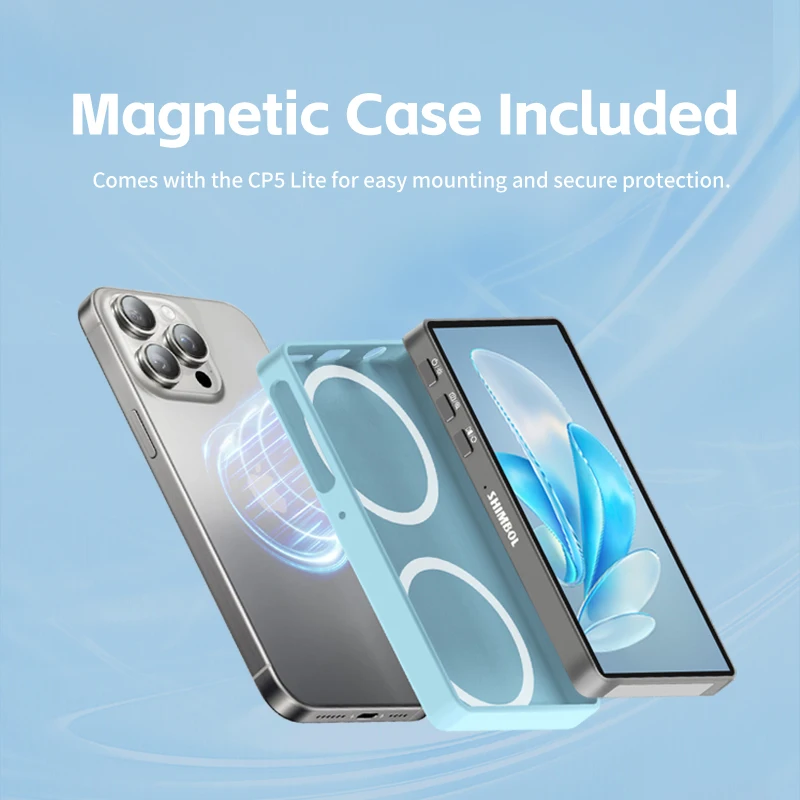 SHIMBOL CP5 Lite Magnetic Phone Vlog Selfie Monitor Screen Using Rear Camera for iPhone 16 15 14 Samsung Live Stream 5"