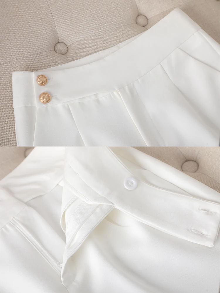 Spring Autumn Women Blazer Sets Single Button Long Sleeve Notched Collar Coat+Pencil Pants 2pcs Fashion Slim OL Ladies Suits