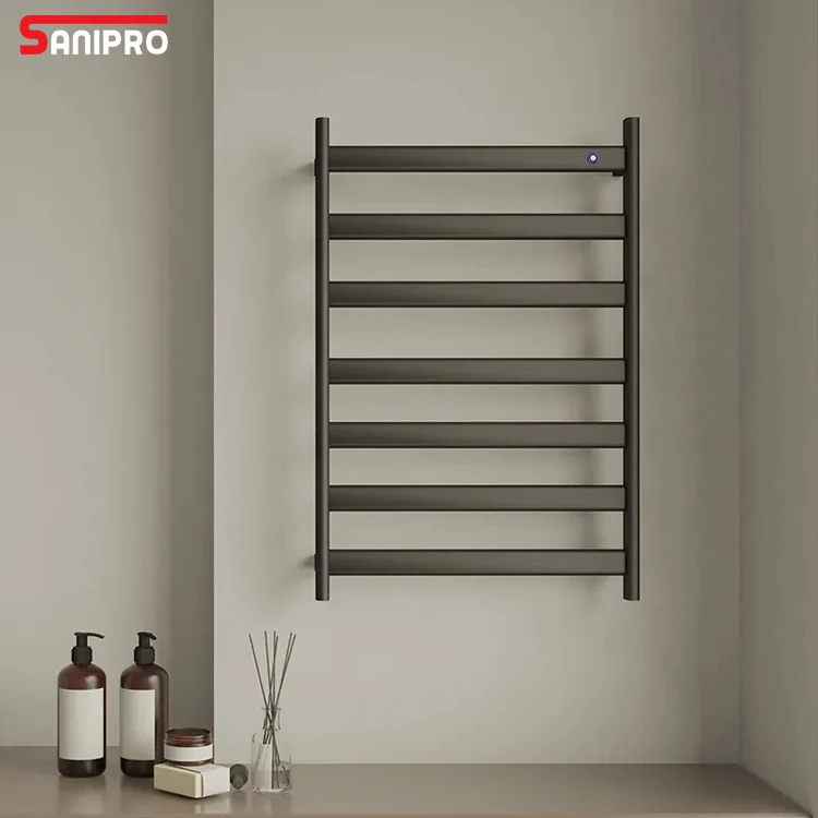 SANIPRO Wall Mounted Radiator Hydronic Heated Warm Drying Towel Warmer Machine Electric Heating Towel Ladder Rack
