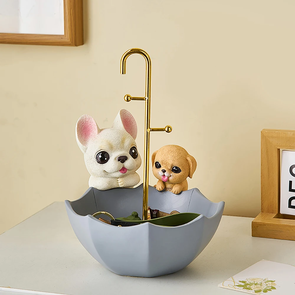 

Украшение бульдог комнатный декор, полимерные поделки, Настольная миска для хранения, пасхальный декор, для гостиной, декоративные аксессуары, корзина для хранения