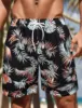 Men's Palm Leaf Tropical Plants Shorts Swimming Trunks Board Shorts Fashion Streetwear Pocket Drawstring Shorts Men's Underwear 2