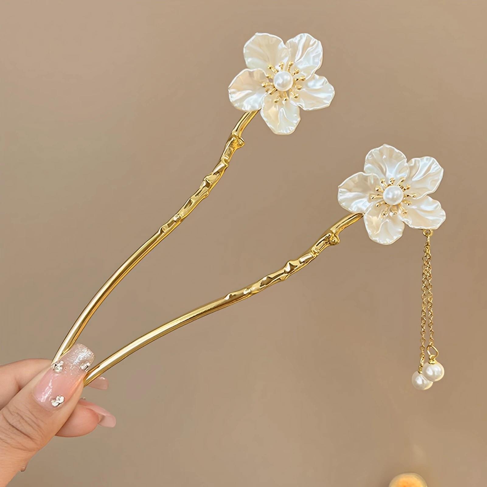 Neue Chinesische Stil Hibiskus Haarnadel Blume Haar Zubehör Für Frauen Mode Legierung Haar Clip Braut Haar Sticks – Detail 7