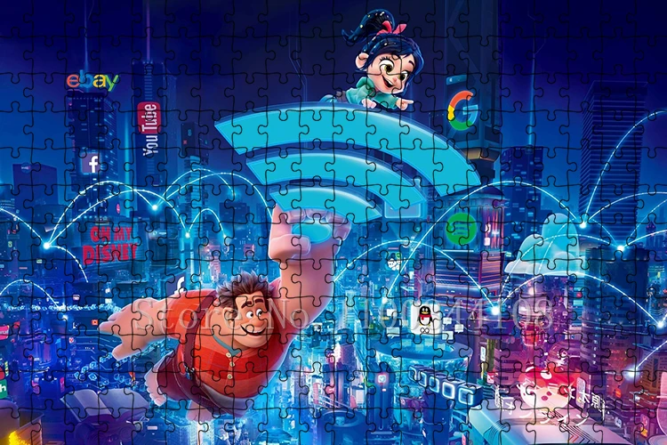 Disney Movies Cartoon Jigsaw Puzzles 300/500/1000 Pcs Wreck-It Ralph Paper Puzzles for Kids Education Adults Decompressing Toys