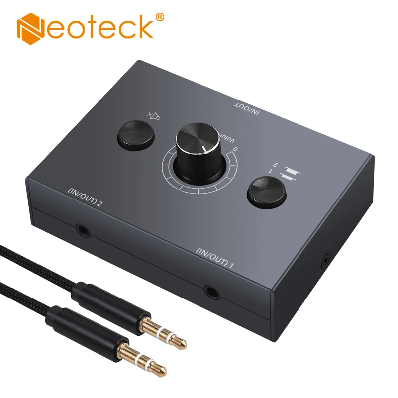 Neoteck 2 Vie/4 Vie 3.5Mm Stereo Audio Switcher Bidirezionale Stereo Audio Switch Splitter Box 2 In 1 Out / 4 In 1 Out