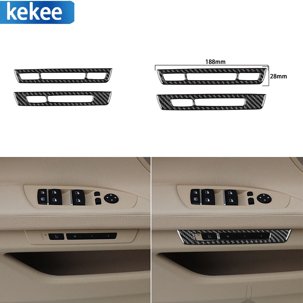 

For BMW 7 Series F01 2009 2010 2011 2012 2013 2014 Carbon Fiber Car Seat Memory Button Frame Cover Stickers Auto Accessories2pcs