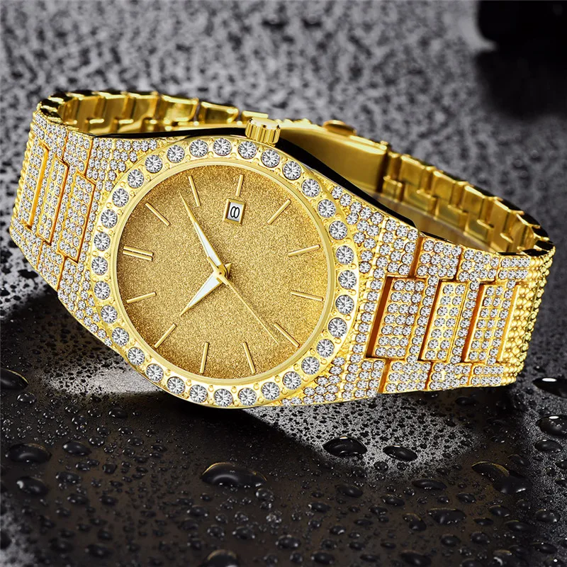 Original Famous Brand Men Watches Fashion Alloy Band Simple Diamond Luxury Date Quartz Watch Silver Montre Homme Reloj Hombre