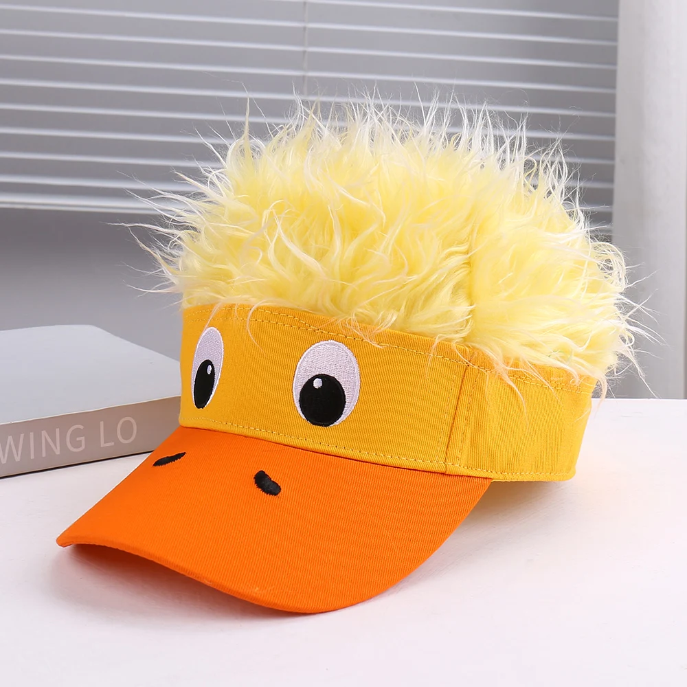 Lightweight Breathable Duckling Decorated Wig Cap For Outdoor Travel Cosplay Fresh Fashionable Versatile Hat_voghion.com