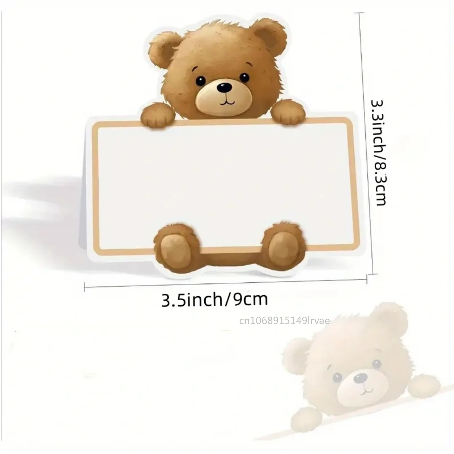 100-10PCS Cute Bear Printed Number Card Name Place Cards Tabletop Card Birthday Party Supplies Greeting Card Baby Shower