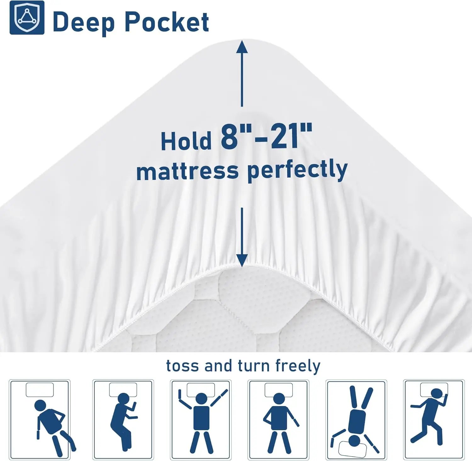 Queen Mattress Topper Extra Thick Pillowtop Mattress Pad Cover Cooling and Plush with 8-21 Inch Deep Pocket 3D Snow Down