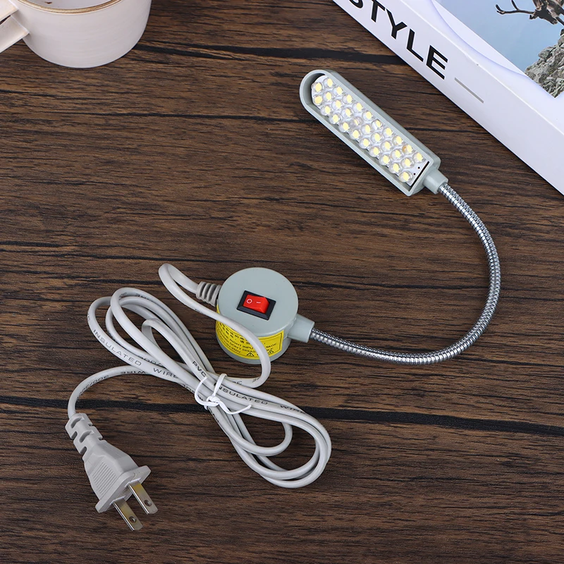 1pc 10/20/30 LED Sewing Machine Lamp 360 Flexible Adjustable Gooseneck Work Lamp Industrial Lights With Base For Workbench