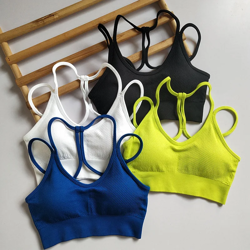 

Thread Sports Bra Women Gym Fitness Top Seamless Yoga Bra Sexy Crop Top Breathable Sports Bra Push Up Workout Vest Underwear