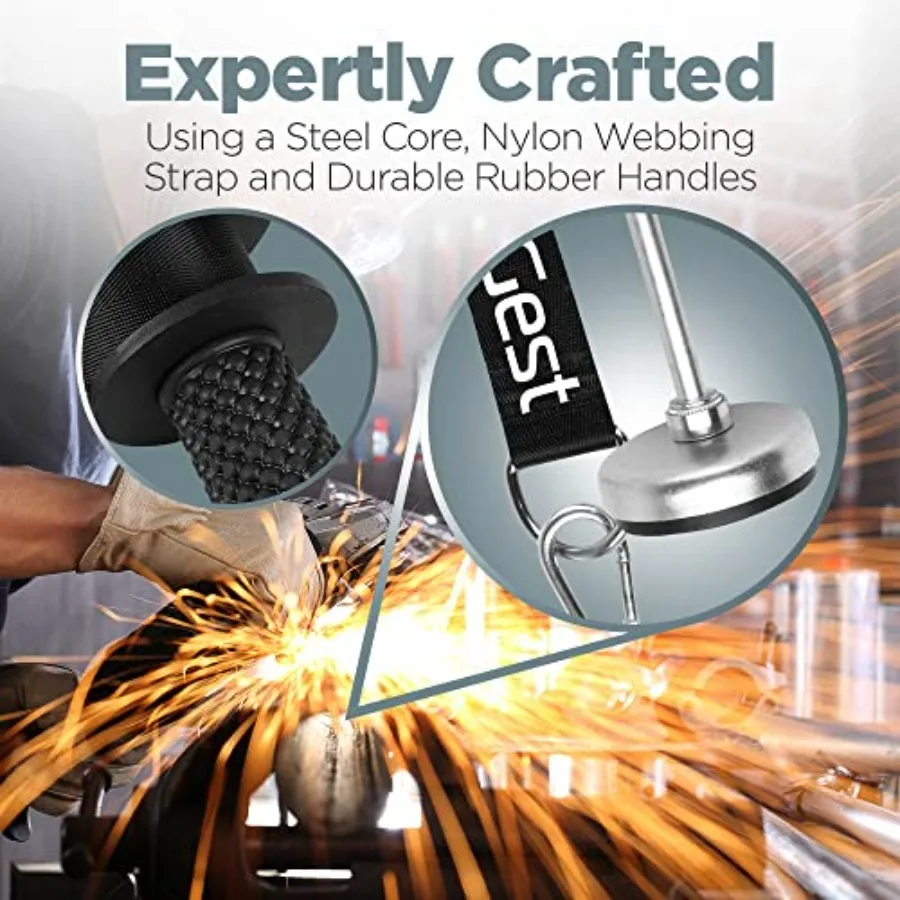 Forearm Blaster - Forearm Wrist Roller - Training Forearm Workout Equipment - Steel Core with Rubber Non Slip Handles - Build Mu