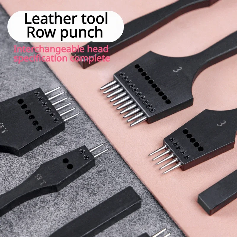 

4 мм/5 мм/6 мм инструмент для перфорации кожи, ручка из нержавеющей стали, зубная головка, сменная ручная работа, «сделай сам», швейный инструмент для кожи