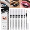 12pcs White Eyeliner Makeup Smooth Easy To Wear Eyes Brightener Highlighter Waterproof Long Lasting Eyes Liner Pencils Makeup 1