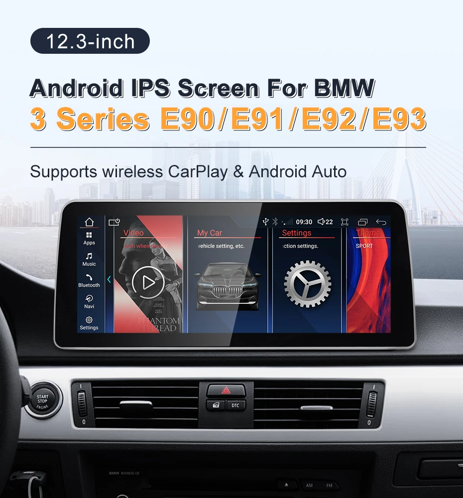 New ID6ID7 ID8 UI 12.3inch Android System Wireless Carplay AUTO For BMW 3 Series