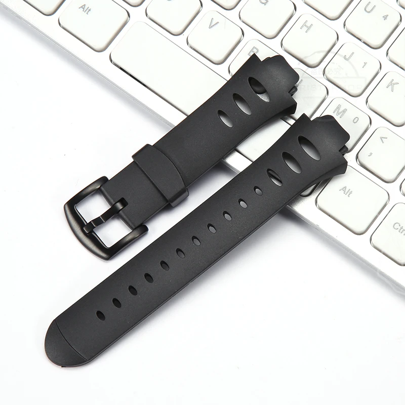 Rubber Replacement Watch Band Strap with Stainless Steel Buckle