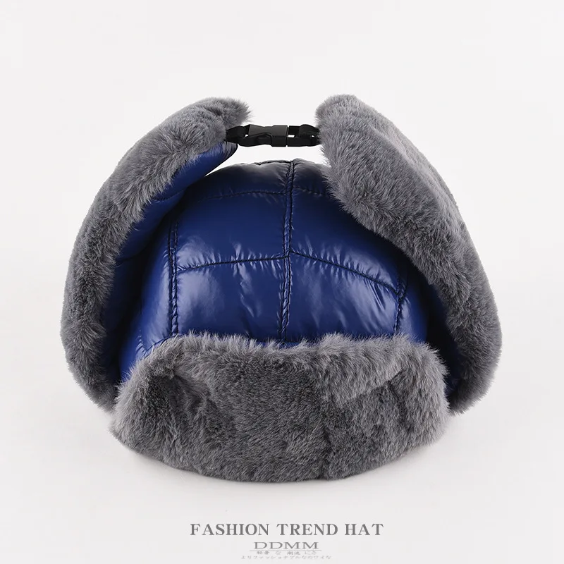 Ushanka Bomber Hats Pilot Trapper Aviator Cap Winter Faux Rabbit Fur Earflap Snow Ski Sport Outdoor Caps