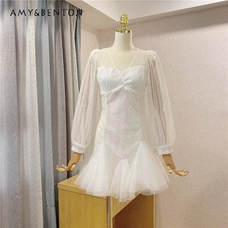 

Элегантное дизайнерское ТРАПЕЦИЕВИДНОЕ ПЛАТЬЕ Sense для женщин, короткое платье маленького размера в стиле «Первая любовь», летнее черное милое платье в стиле мори для дам