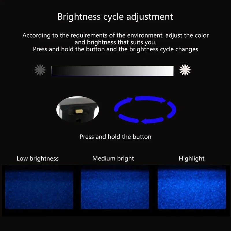 Type-C LED 주변광 8색 RGB 동적 그라데이션 밝기 조절 가능 XXFF
