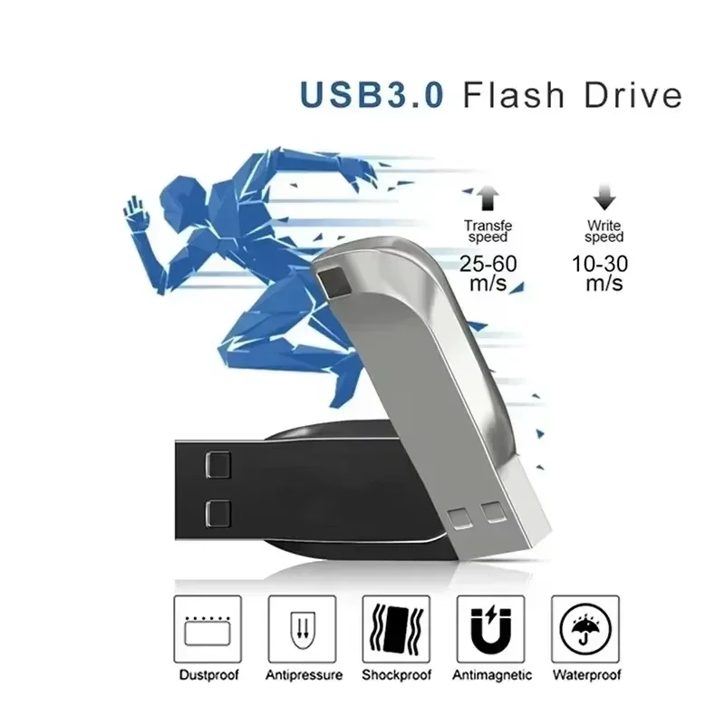 High-Speed Metal USB 3.0 Flash Drive - Versatile Memory Storage Solution
