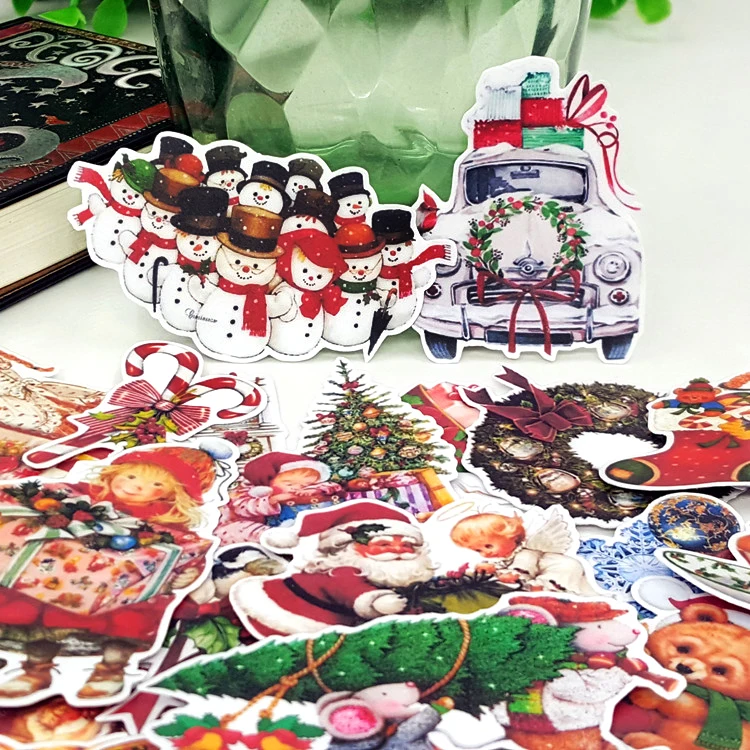 Christmas Kids Fun Paper Stickers Homemade Bookkeeping Decals on Laptop / Decorative scrapbooking / DIY 33PCS
