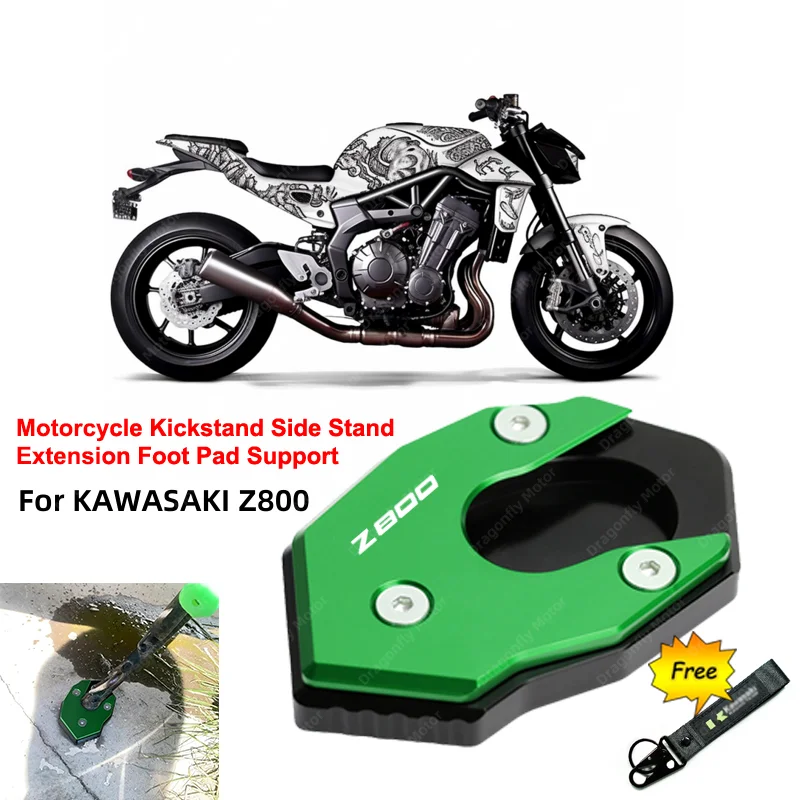 

Motorcycle Accessories Kickstand Side Stand Extension Foot Pad Support For Kawasaki Z 800 z800 2013-2016 with Z800