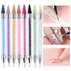 1pc Dual Ended Nail Dotting Pen Crystal Beads Handle Rhinestone Studs Picker Wax Pencil Gel UV Brush Manicure Nail Art Tools 1
