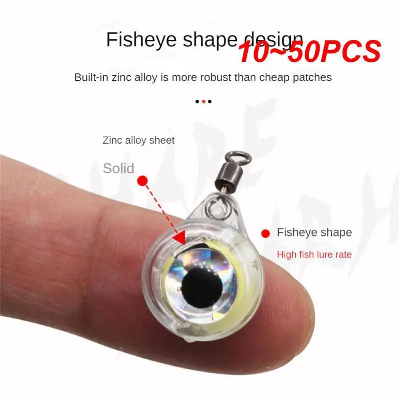 

10~50PCS 10-Mini Fishing Lure Light LED Deep Drop Underwater Eye Shape Fishing Squid Fishing Bait Luminous Lure for Attracting