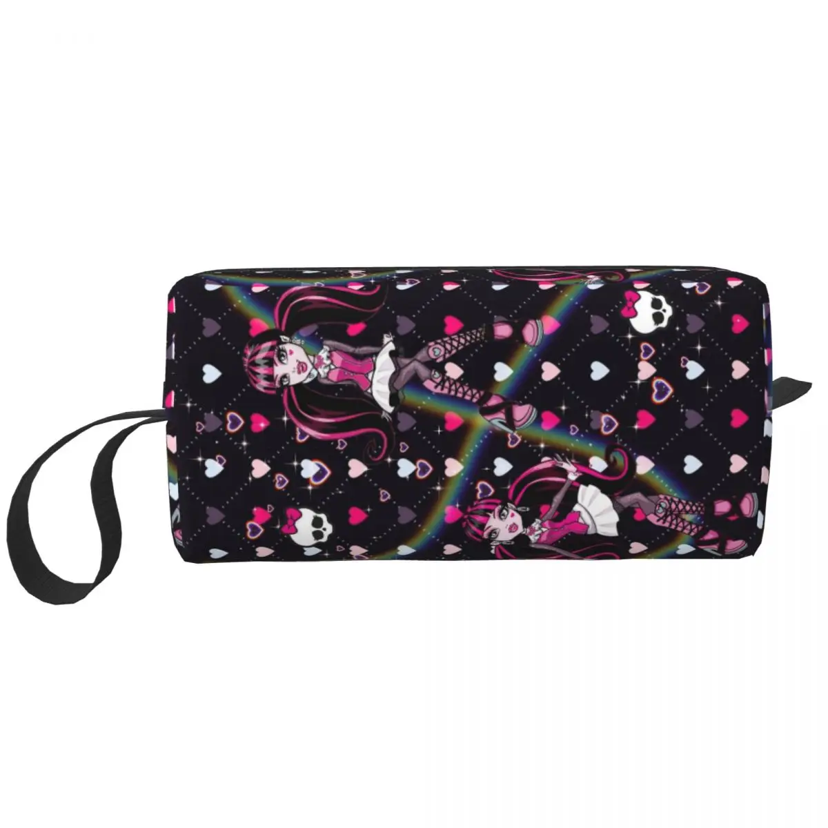Cute Draculaura Cartoon Makeup Bag Pouch Zipper Monster High Cosmetic Bag Toiletry Small Makeup Pouch Storage Bag Uomo Donna