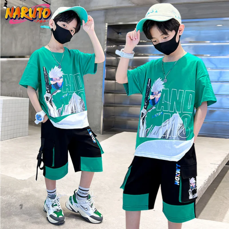 Naruto T Shirt Set Kids Boys Summer T-shirts Set Fashion Outfit Sportswear  Vintage Men Tracksuit Casual Short Sleeve+shorts - AliExpress