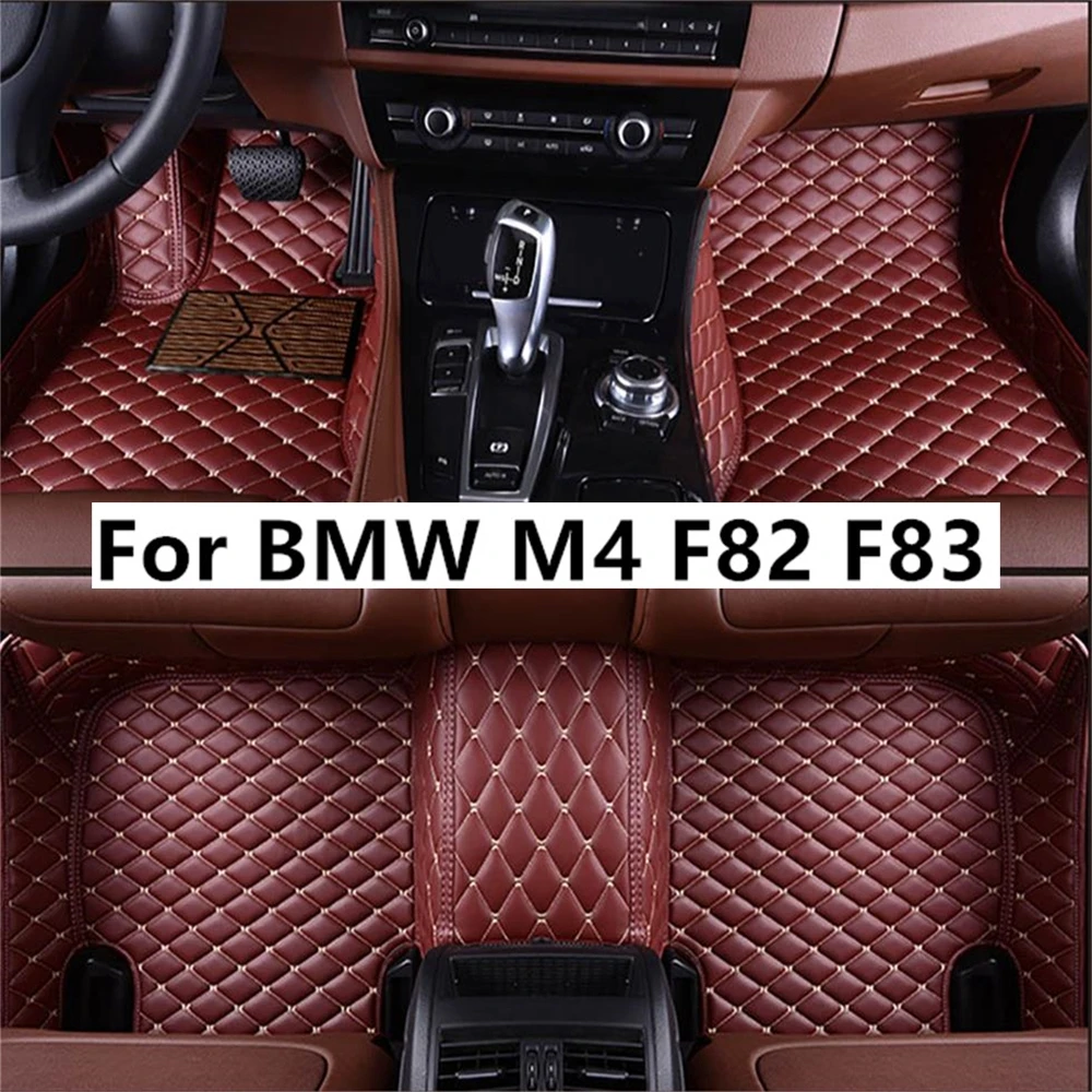 

Solid Color Diamond Custom Car Floor Mats For BMW M4 F82 F83 (4door) 2014-2018 Years Auto Carpets Foot Coche Accessories
