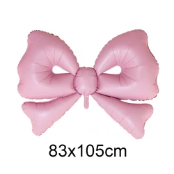 Pink Bow Party Banner Decorations - Stylish Hanging Triangle Flags for Weddings, Bridal Showers, and Birthdays (WHITE)