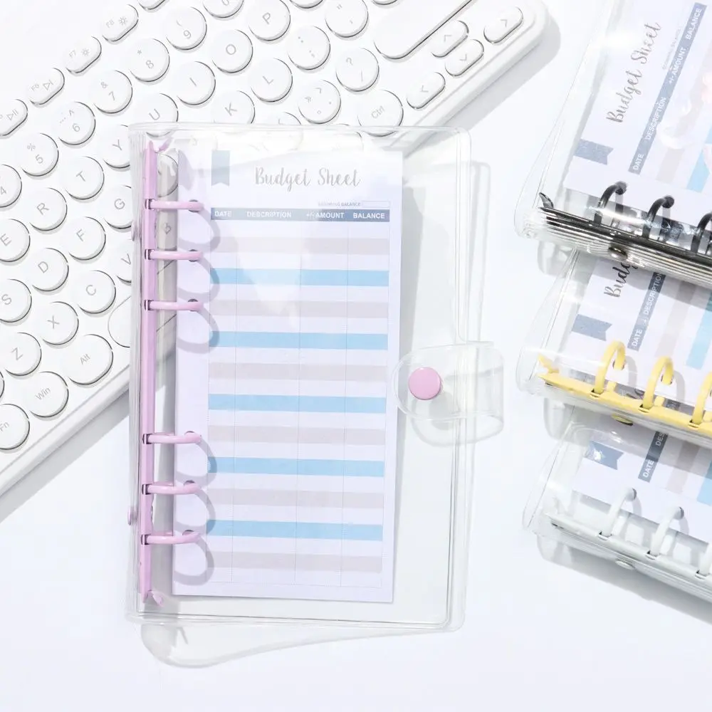 Notebook Cover A5 A6 Transparent PVC Loose-Leaf 6 Ring Binder Diary Journal Planner School Stationery notebook cover