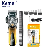 Kemei Trimmer Professional Hair Trimmer DLC Blade Haircut Machine 9000 RPM Magnet Motor Trimmer Electric Clipper for Men KM-1767 1