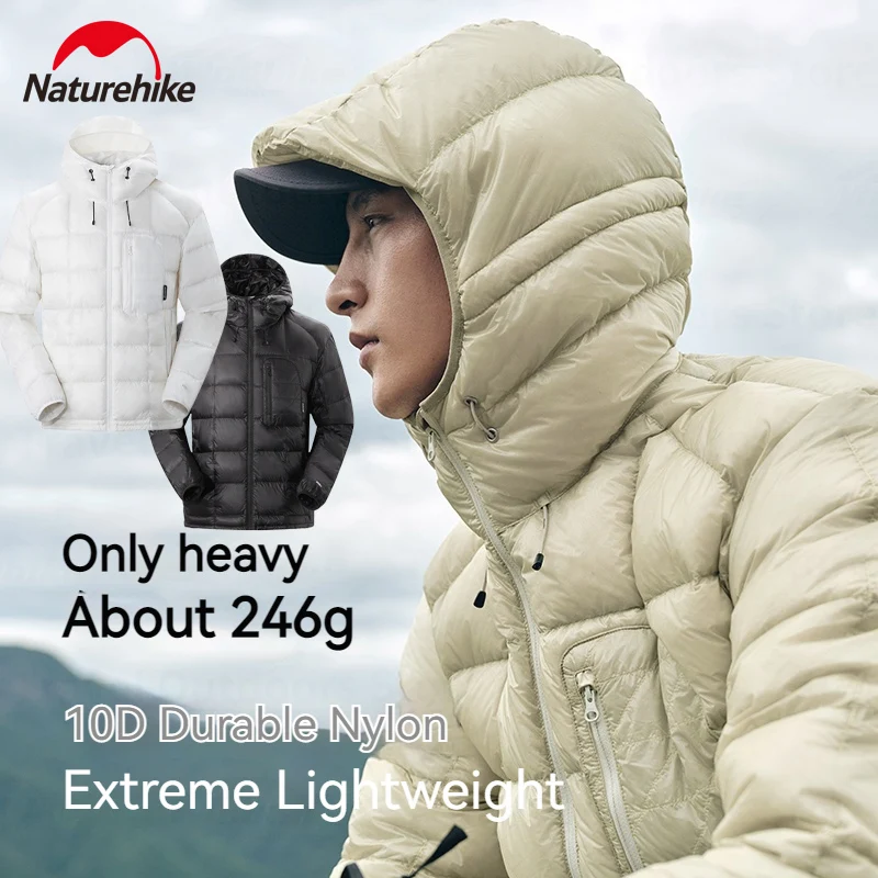 Naturehike-男性と女性のためのフード付きグースダウン