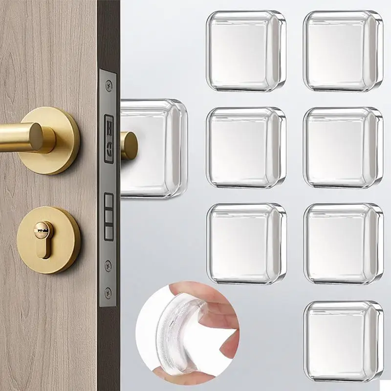Wall Door Handle Stopper 6pcs Wall Protectors From Door Knobs Protector Transparent Handle Stopper For Doors