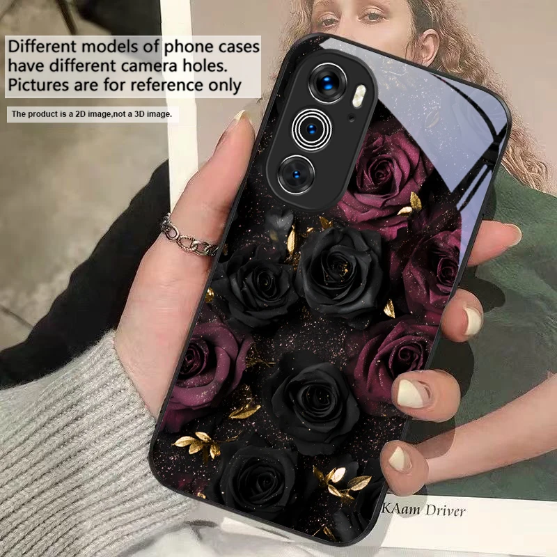 Wine Red Floral Petals Glass Phone Case