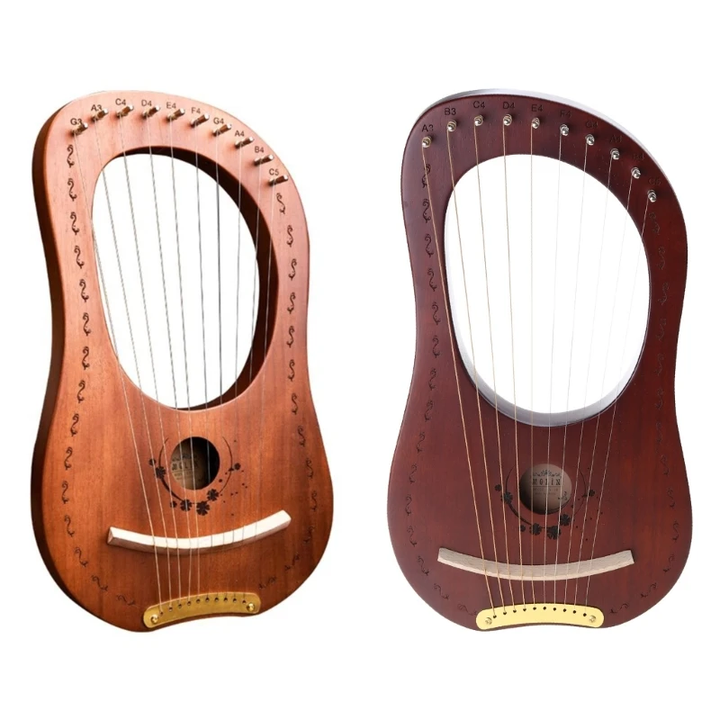 Mini Practice Harp Handmade 10-String Scottish Traditional Irish Lyre Harp