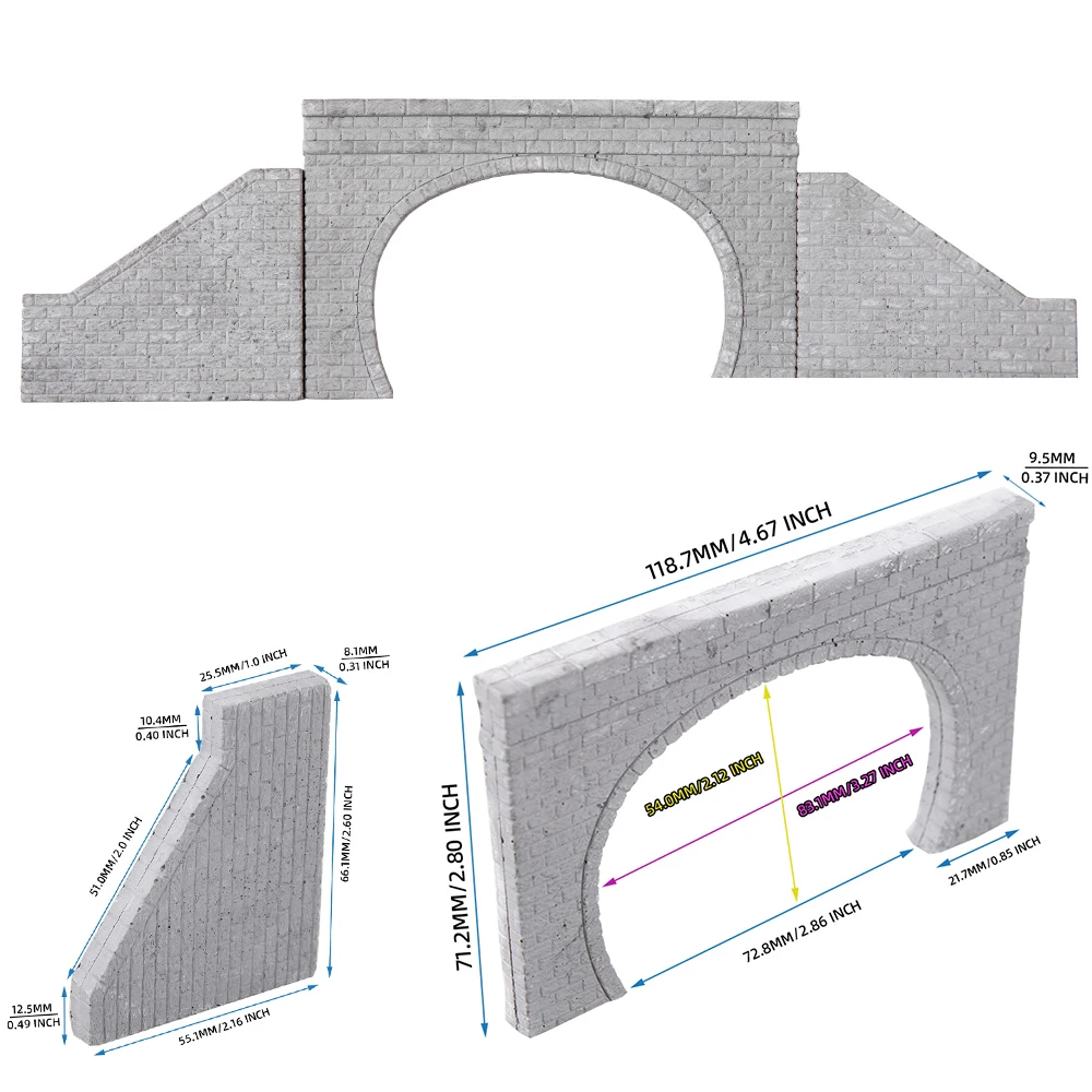 N Scale Railway Train Track Tunnel Eingang Modellbau Materialien DIY Mountain Cave Tunnel Micro Landschaft Diorama Kit 1 Stück – Detail 10